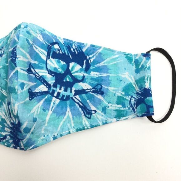 2/$15 - Skulls Mask, Face Mask, Blue Tie Dye Sugar Skulls, Skeleton Filti Filter - Picture 6 of 15